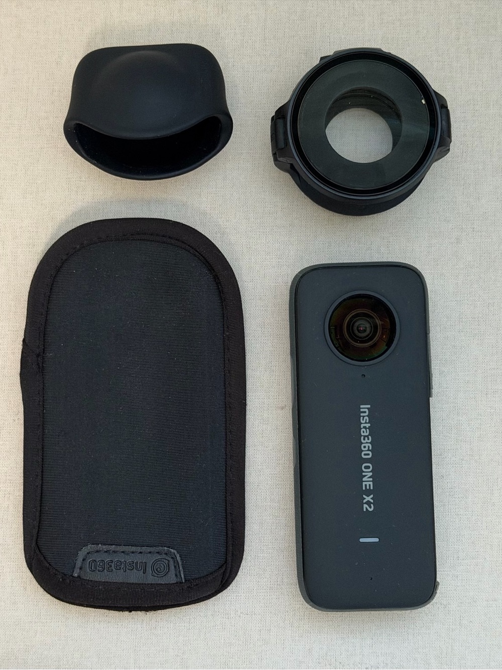 Insta360 X2 with accessories and case